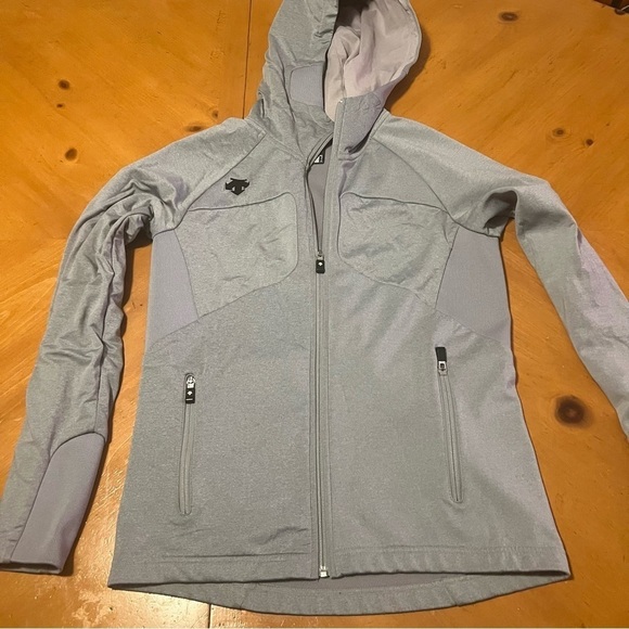 Descente Men’s Fleece Running Soft Shell Jacket in Gray Sz XS - Picture 4 of 16